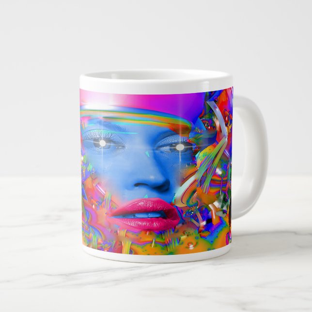 Caneca De Café Grande Máquina Orgânica (Frente Esquerda)
