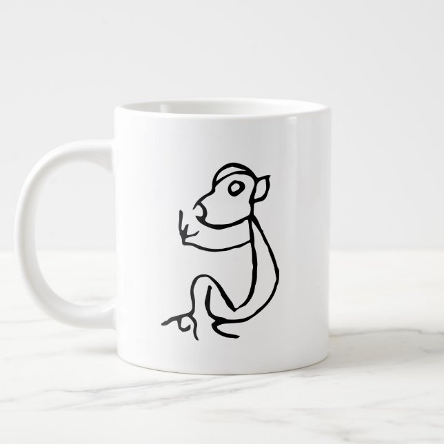Caneca De Café Grande Maravilhoso chinês Zodiac-Monkey-#001- (Esquerda)