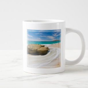 Caneca De Café Grande Maré Oceânica Gira Na Praia