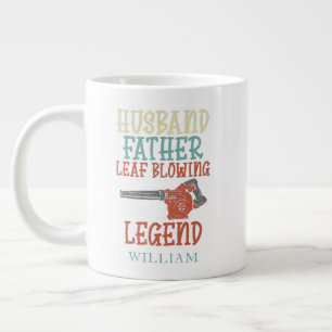 Caneca De Café Grande Marido Pai Lendário Soprador de Folhas Personaliza