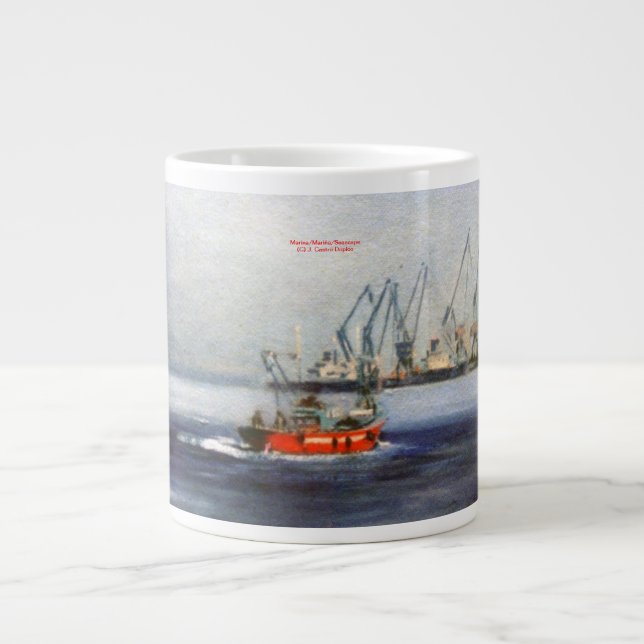 Caneca De Café Grande Marina/Mariña/Seascape (Frente)
