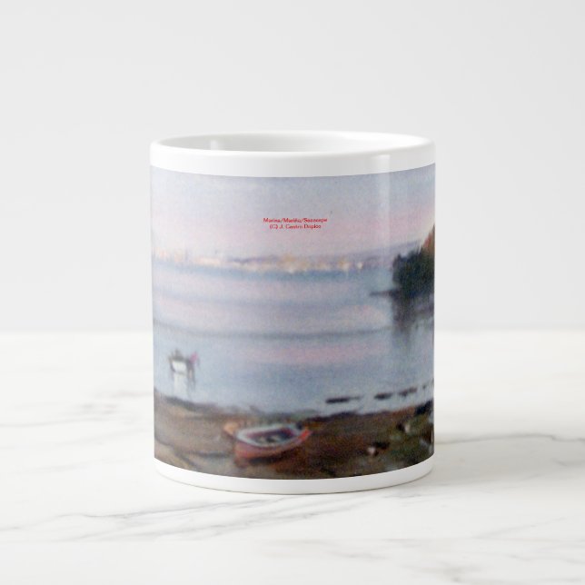 Caneca De Café Grande Marina/Mariña/Seascape (Frente)