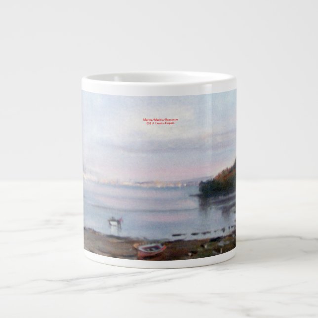 Caneca De Café Grande Marina/Mariña/Seascape (Frente)