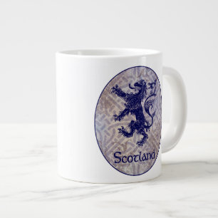 Caneca De Café Grande Marinho De Leão Amarelo Azul-Celta Escocês
