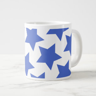 Caneca De Café Grande Marinho Diversão Azul Stars Padrão Jumbo Mug