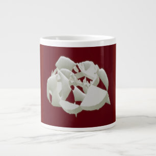 Caneca De Café Grande Mármore esmagado, abstrato de arte moderna, ameixa