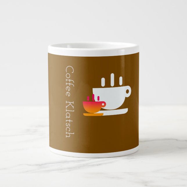 Caneca De Café Grande Marrom Café com Conversa (Frente)