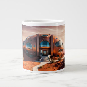 Caneca De Café Grande Mars Habitat Alpha - Arquitetura Sci-Fi AI