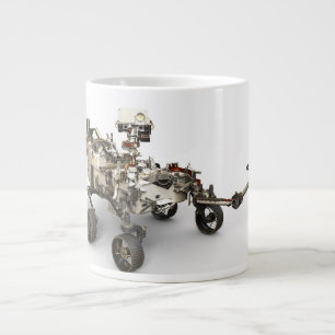 Caneca De Café Grande Mars Perseverance Rover Em Fundo Branco.