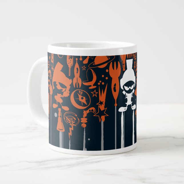 Caneca De Café Grande MARVIN AS Armas MARTIAN™ de Destruição Maciça (Frente Esquerda)