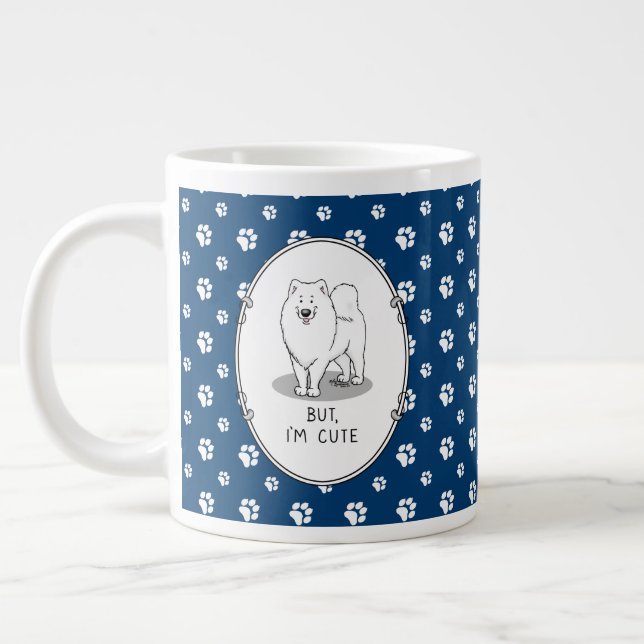 Caneca De Café Grande Mas eu sou o Cachorro Bela Samoyed Engraçado Sammi (Esquerda)