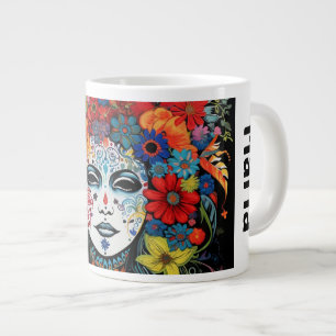 Caneca De Café Grande Máscara de Festa de Mardi Gras Eu Preciso de Muito