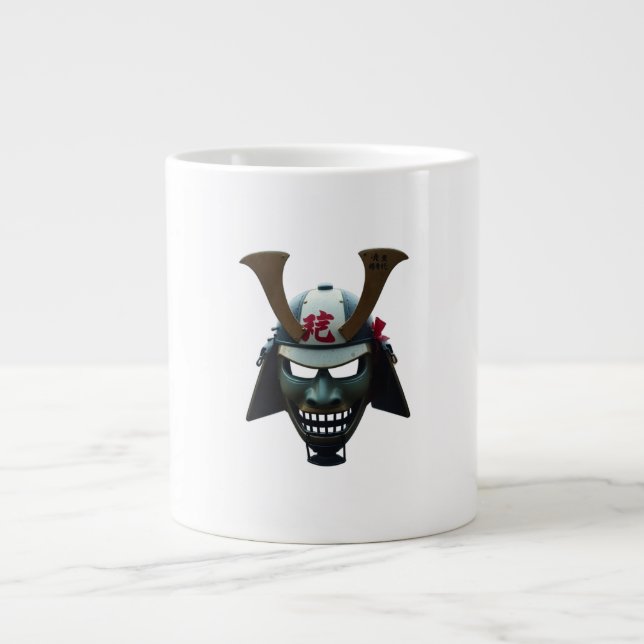 Caneca De Café Grande Máscara de samurai (Frente)