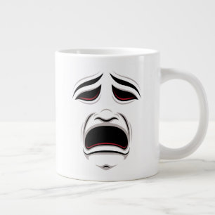 Caneca De Café Grande Máscaras de Teatro de Comédia e Tragédia