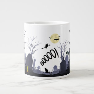 Caneca De Café Grande Mata de Halloween Incrível - No Cemitério
