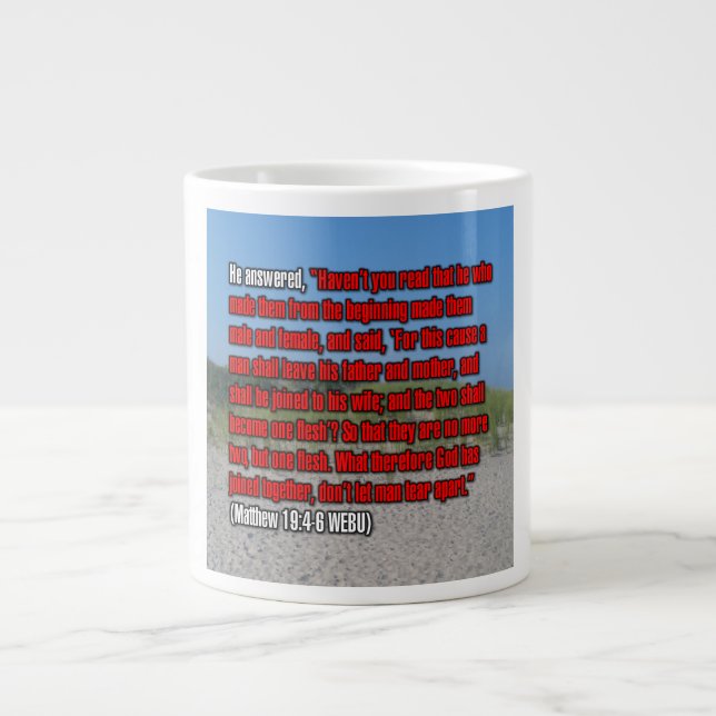 Caneca De Café Grande Mateus 19:4-6 WEBU Mug (Frente)
