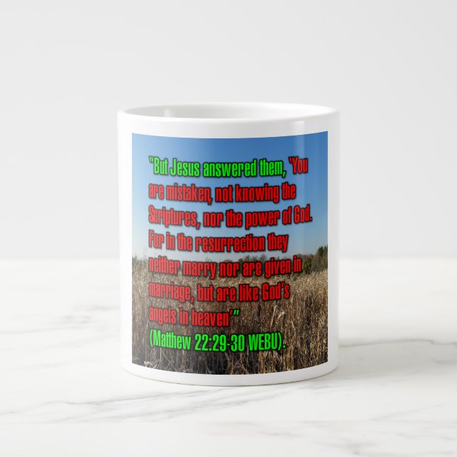 Caneca De Café Grande Mateus 22:29-30 WEBU Mug (Frente)