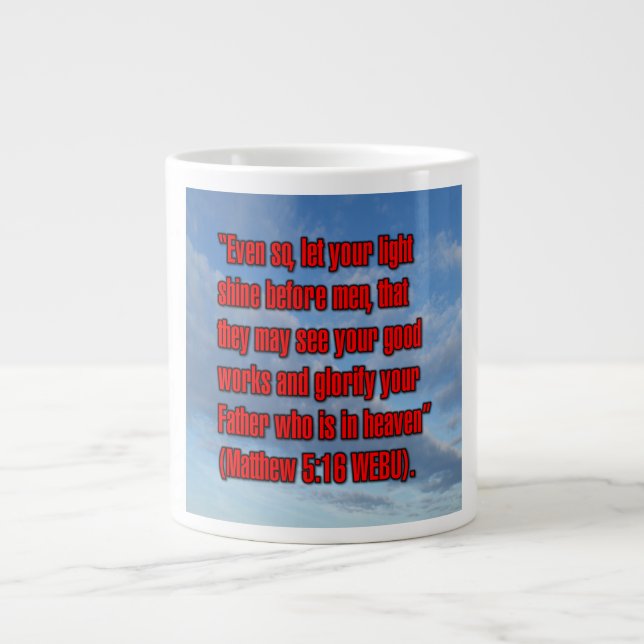 Caneca De Café Grande Mateus 5:16 WEBU Mug (Frente)