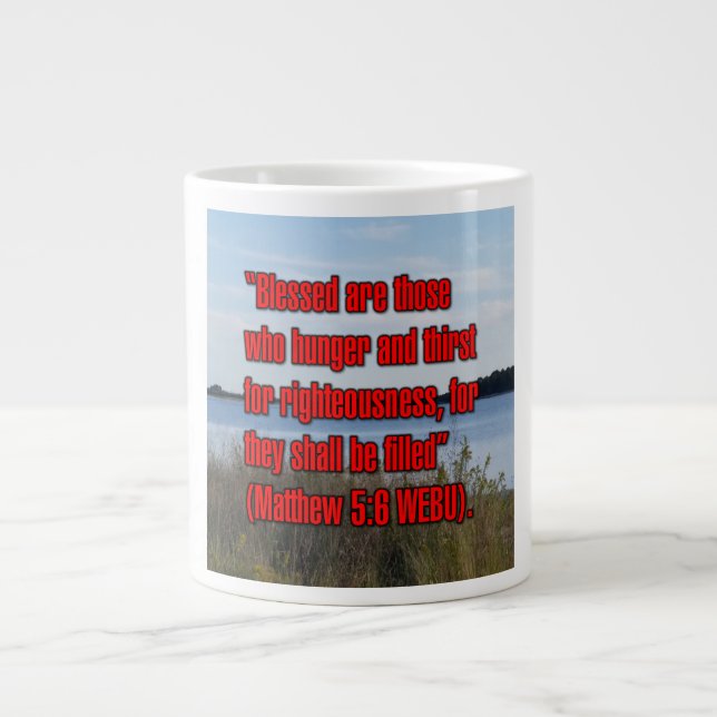 Caneca De Café Grande Mateus 5:6 WEBU Mug (Frente)