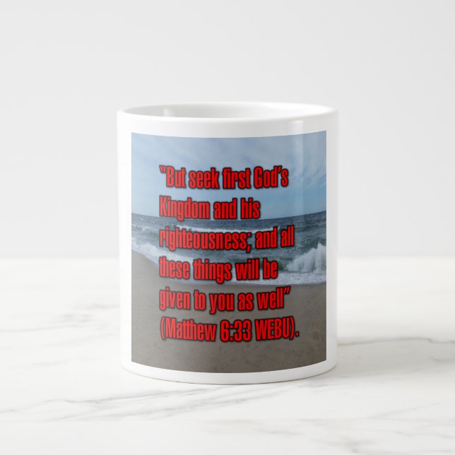 Caneca De Café Grande Mateus 6:33 WEBU Mug (Frente)