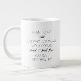 Caneca De Café Grande Matthew 11:28 Hope Bible Verse Mug 
