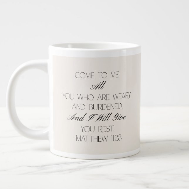 Caneca De Café Grande Matthew 11:28 Hope Bible Verse Mug  (Esquerda)