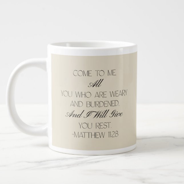 Caneca De Café Grande Matthew 11:28 Hope Bible Verse Mug  (Esquerda)
