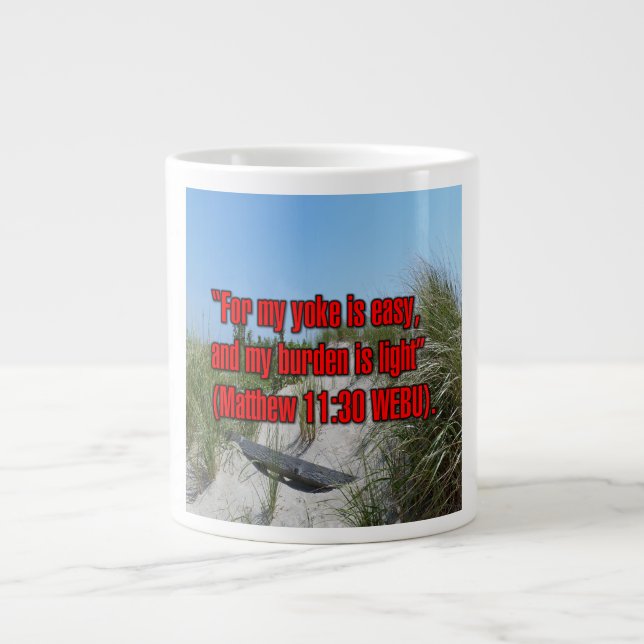 Caneca De Café Grande Matthew 11:30 WEBU Mug (Frente)