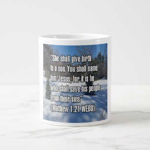 Caneca De Café Grande Matthew 1:21 WEBU Mug