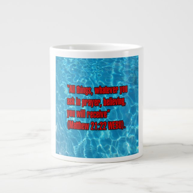 Caneca De Café Grande Matthew 21:22 WEBU Mug (Frente)