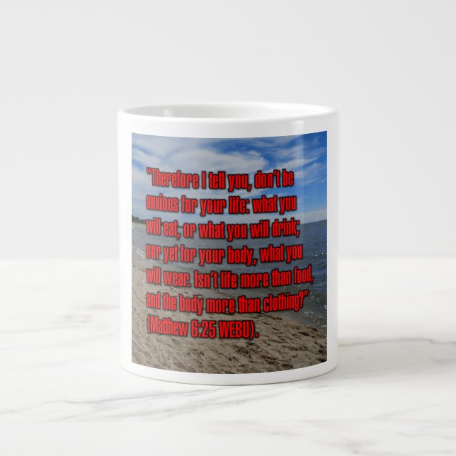 Caneca De Café Grande Matthew 6:25 WEBU Mug (Frente)
