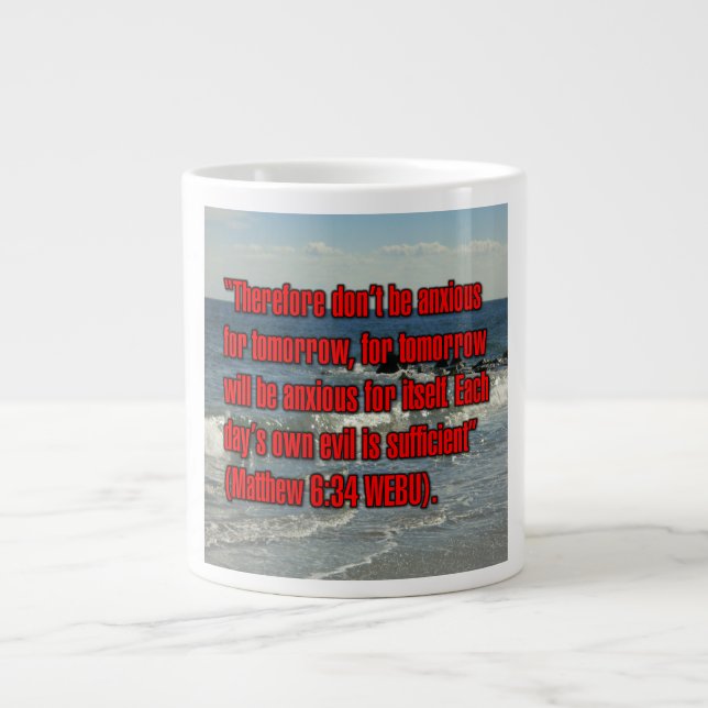 Caneca De Café Grande Matthew 6:34 WEBU Mug (Frente)