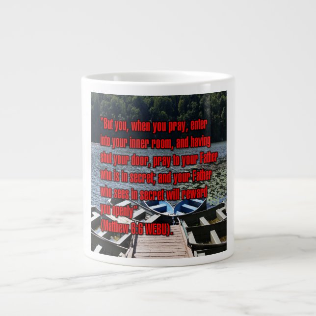 Caneca De Café Grande Matthew 6:6 WEBU Mug (Frente)
