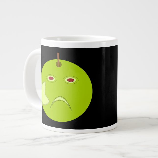 Caneca De Café Grande Mau Apple com cicatriz Halloween Mug (Frente Esquerda)