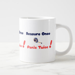 Caneca De Café Grande Meça Uma Vez Entre em Pânico Duas Vezes, Divertido