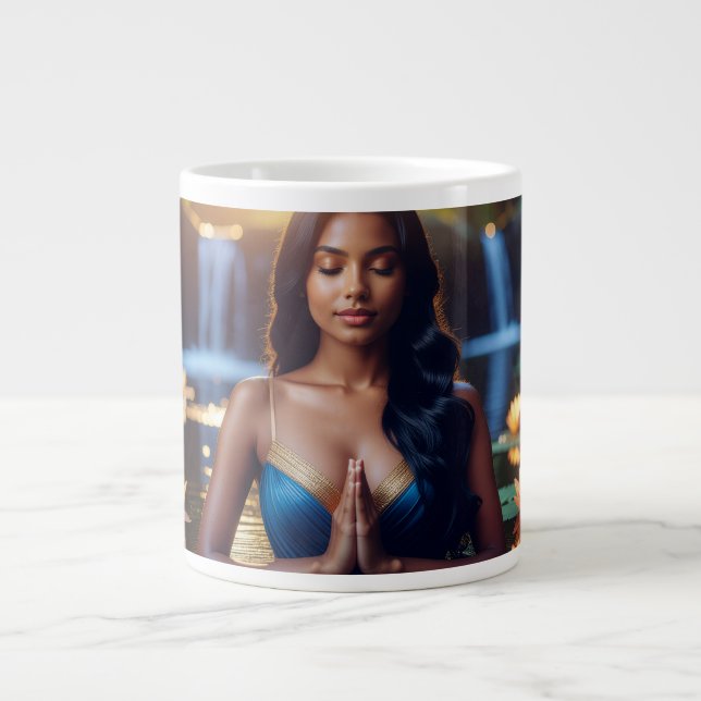 CANECA DE CAFÉ GRANDE MEDITATION - YOGA - WELLNESS - CARPE DIEM (Frente)