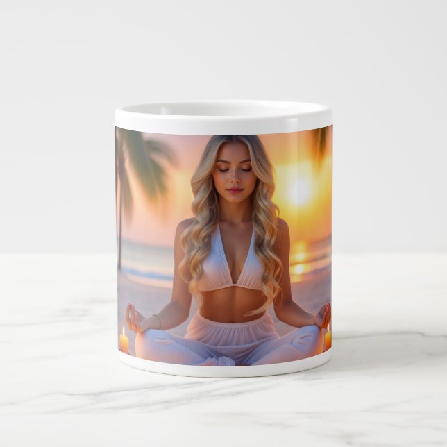 CANECA DE CAFÉ GRANDE MEDITATION - YOGA - WELLNESS - CARPE DIEM (Frente)
