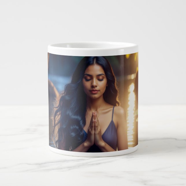 CANECA DE CAFÉ GRANDE MEDITATION - YOGA - WELLNESS - CARPE DIEM (Frente)