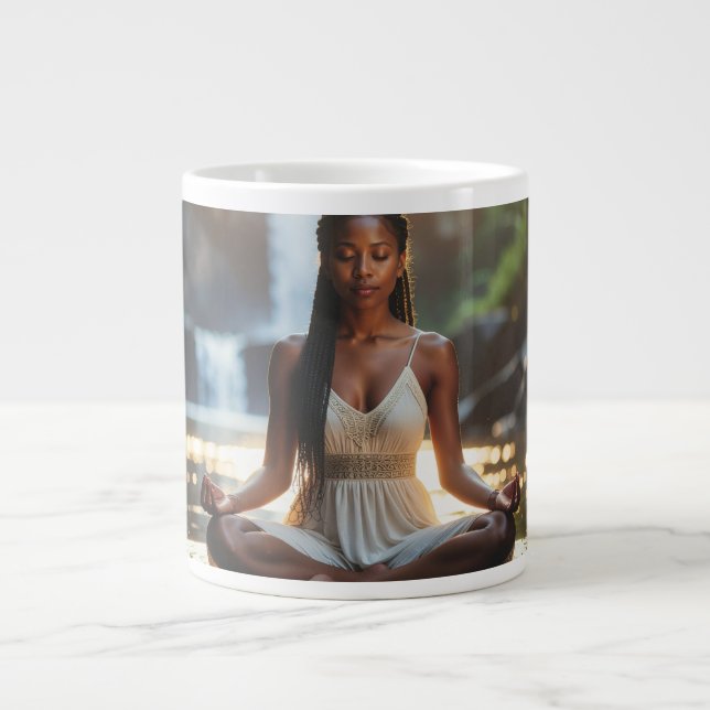 Caneca De Café Grande MEDITATION - YOGA - WELLNESS - CARPE DIEM Mug (Frente)