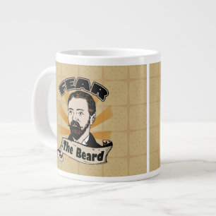 Caneca De Café Grande Medo da barba, bigode engraçado