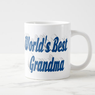 Caneca De Café Grande Meia-tipografia azul vovó