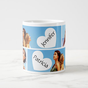 Caneca De Café Grande Melhor amiga - Colagem de fotos de recordação