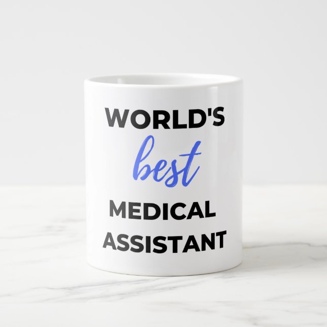Caneca De Café Grande Melhor Assistente Médico do Mundo 2 (Frente)