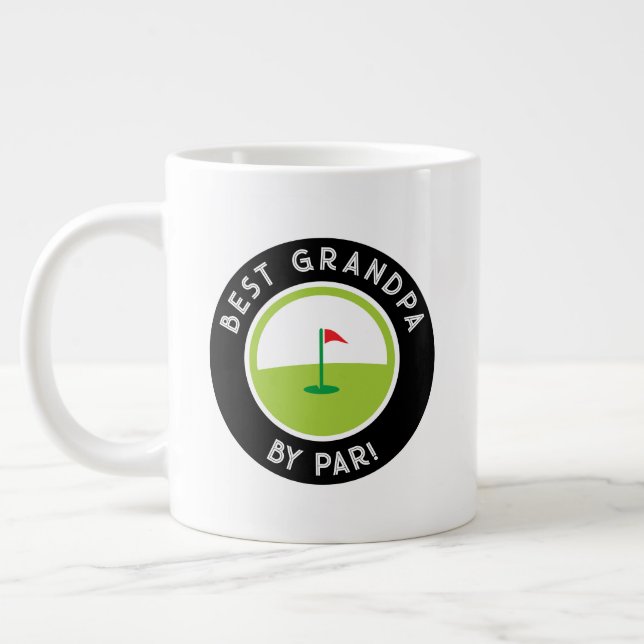 Caneca De Café Grande Melhor Avô De Par Cute Modern Golfer (Esquerda)