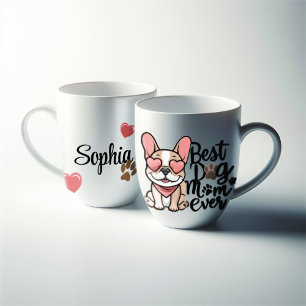 Caneca De Café Grande Melhor Cachorro Mãe Nunca personaliza o francês