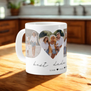 Caneca De Café Grande Melhor Dada de 4 Colagem de Fotografias Primeiro D