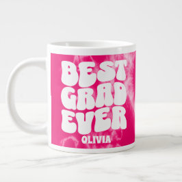 Caneca De Café Grande Melhor Formando Personalizado De Tinta Rosa