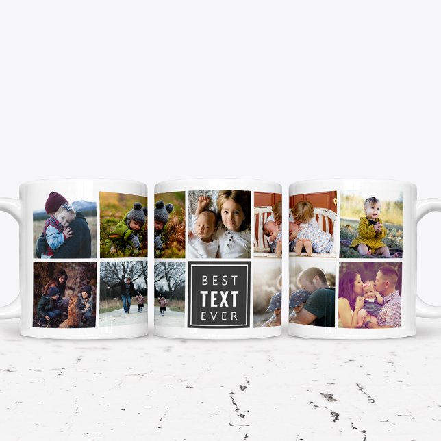 Caneca De Café Grande Melhor Foto Personalizada Do "Seu Texto Aqui" (Criador carregado)