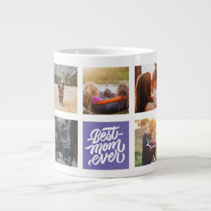 Caneca De Café Grande Melhor Lavanda de Colagem de Fotos Personalizada d