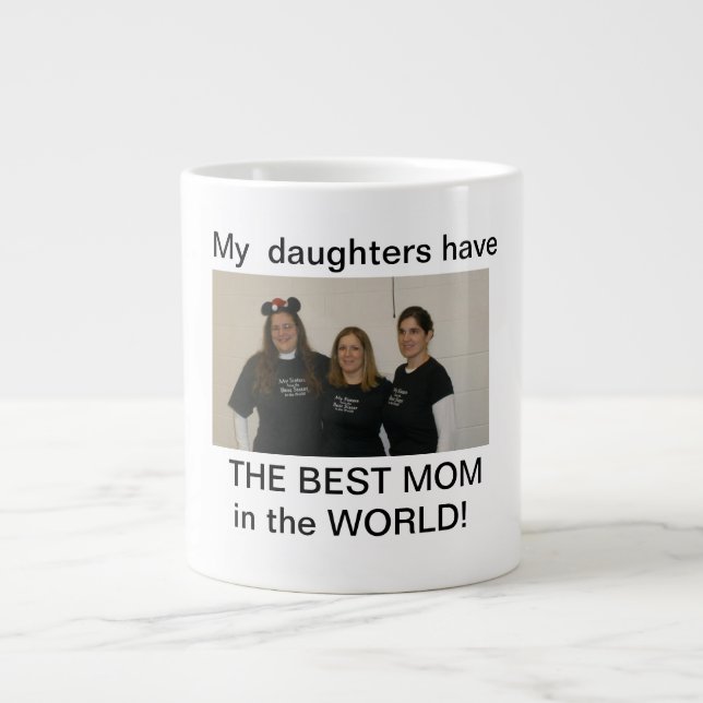 Caneca De Café Grande melhor mãe das filhas (Frente)